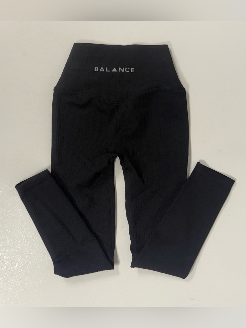 Balance Athletica No Front Seam Black Ribbed Leggings  Athletic Gym Women S